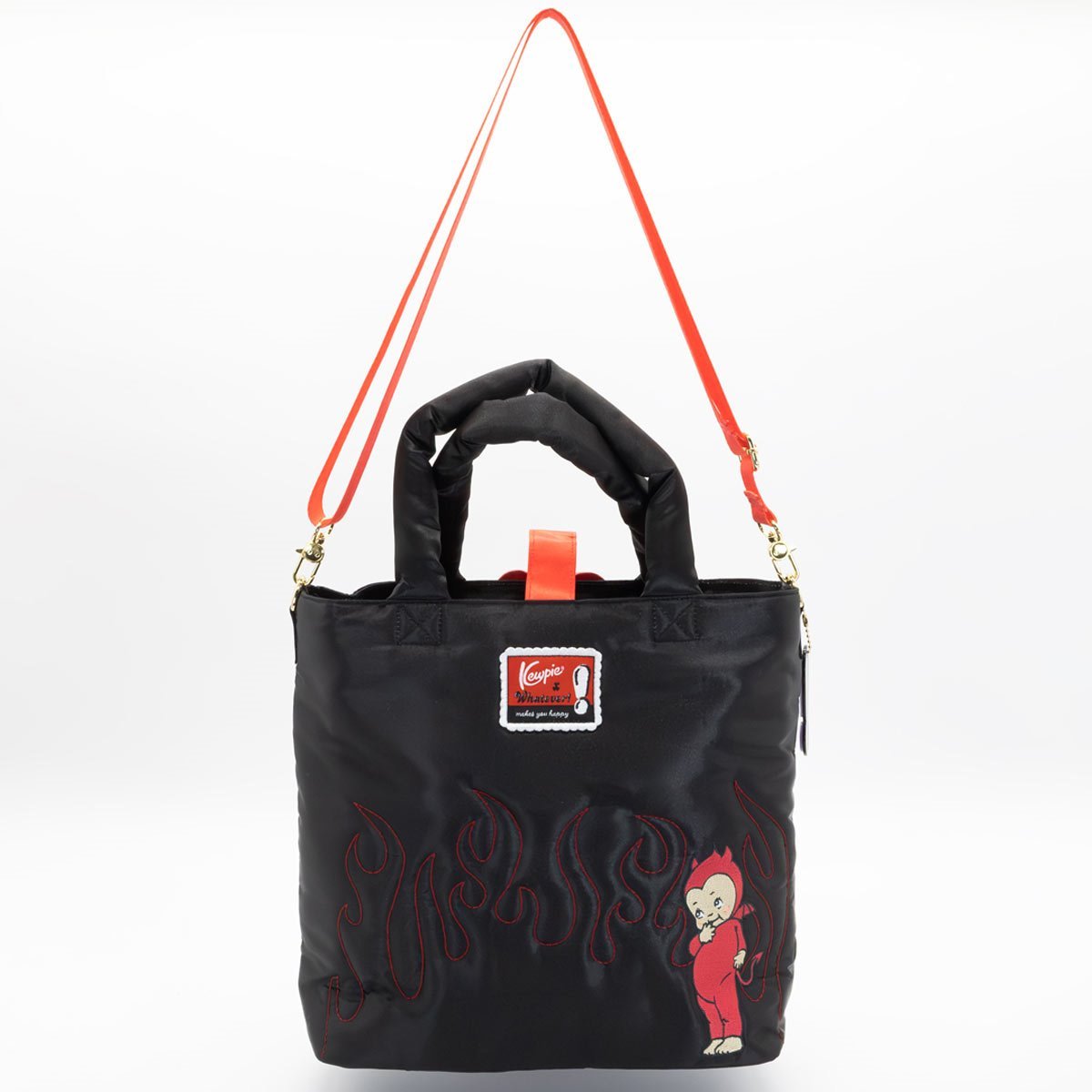 Kewpie Devil Puffy Tote Bag with Angel Acrylic Charm