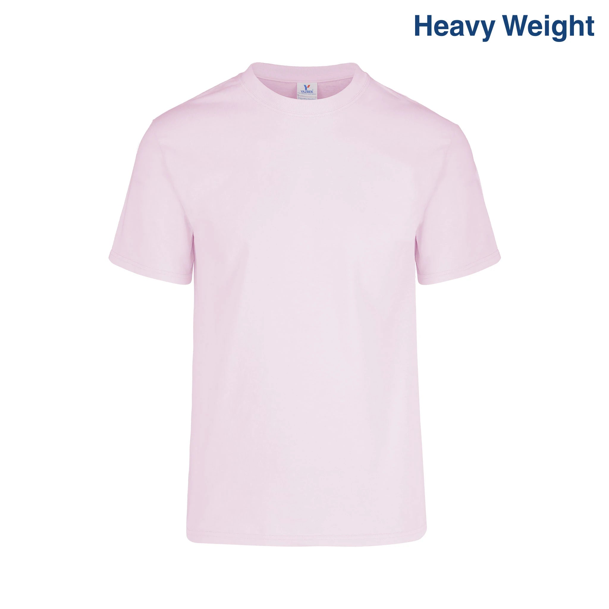 Men Pink Heavy Weight Short Sleeve T-shirt by Yazbek 